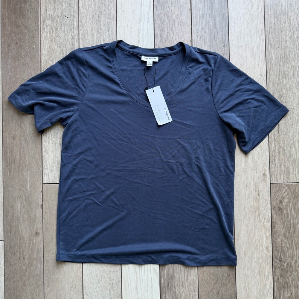 Frank & Oak Navy Short Sleeve Tee